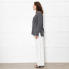 Amina Rubinacci Grey Cashmere V Front Cardigan