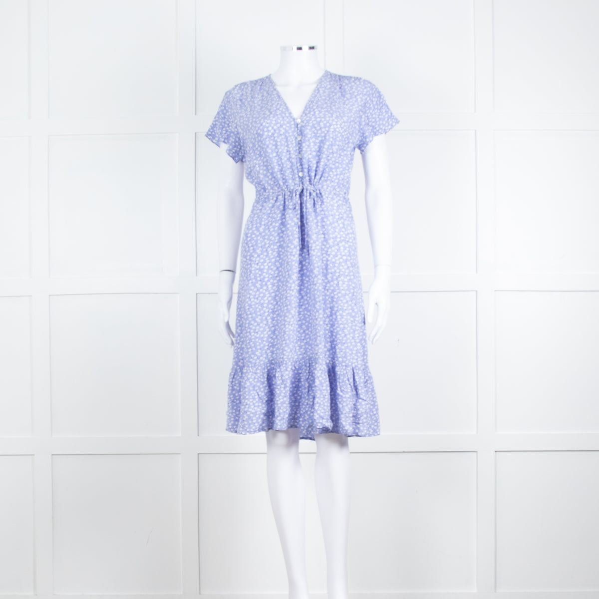Rails Lilac White Floral Short Sleeve Midi Dress