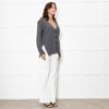 Amina Rubinacci Grey Cashmere V Front Cardigan