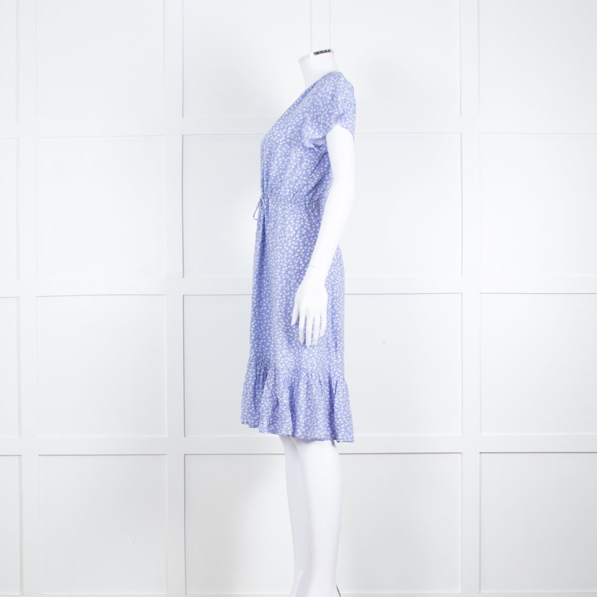 Rails Lilac White Floral Short Sleeve Midi Dress