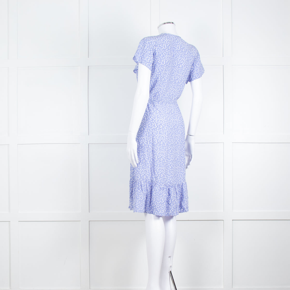 Rails Lilac White Floral Short Sleeve Midi Dress