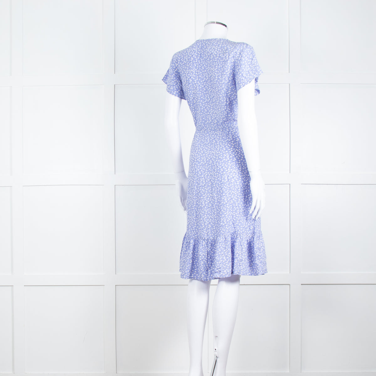 Rails Lilac White Floral Short Sleeve Midi Dress