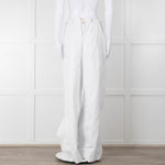 ME + EM White Cotton Wide Leg Trousers