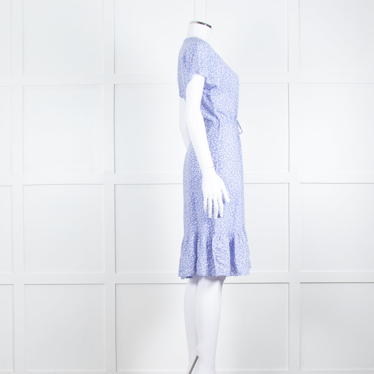 Rails Lilac White Floral Short Sleeve Midi Dress