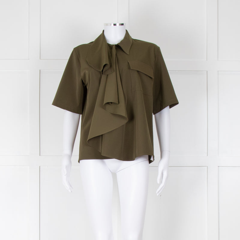 MM6 Maison Margiela Khaki Short Sleeve Asymmetric Shirt