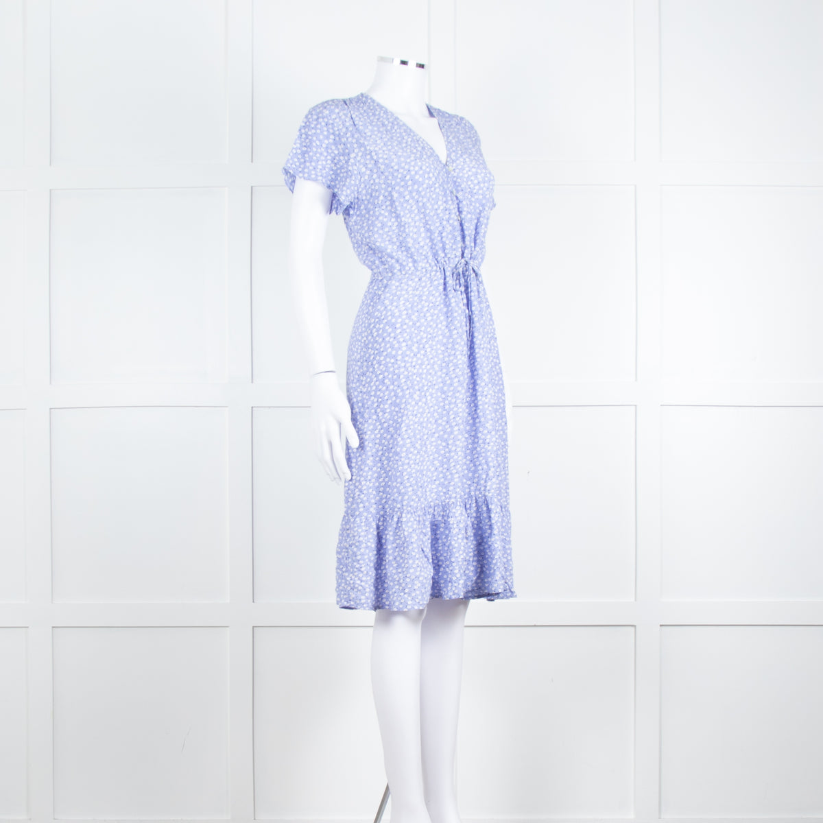 Rails Lilac White Floral Short Sleeve Midi Dress