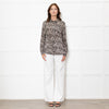 Marella Sport Silk Brown Animal Print Shirt