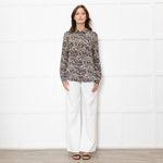 Marella Sport Silk Brown Animal Print Shirt