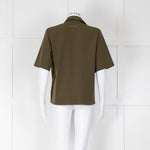 MM6 Maison Margiela Khaki Short Sleeve Asymmetric Shirt