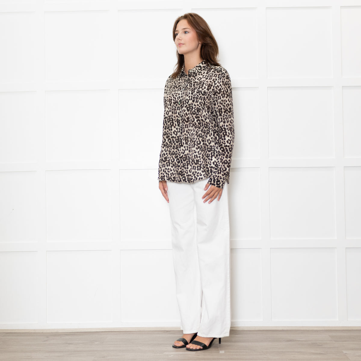 Marella Sport Silk Brown Animal Print Shirt