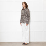 Marella Sport Silk Brown Animal Print Shirt