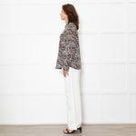 Marella Sport Silk Brown Animal Print Shirt