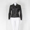 Muubaa Black Leather Short Biker Jacket