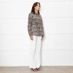 Marella Sport Silk Brown Animal Print Shirt