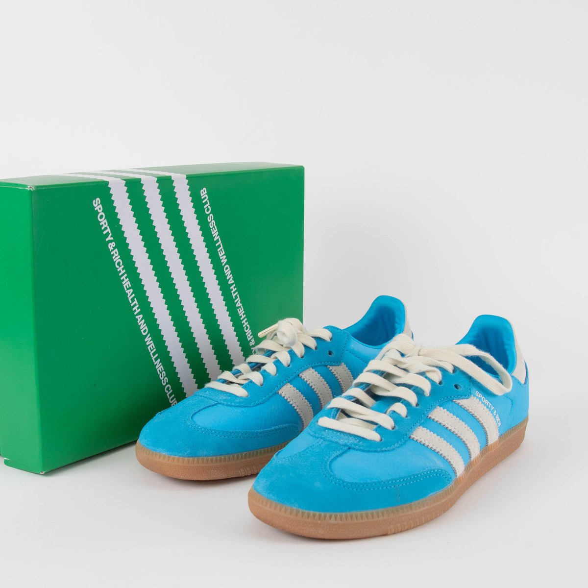 Adidas Blue White OG Samba Trainers