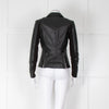 Muubaa Black Leather Short Biker Jacket