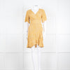 Ba&sh Yellow Black Cream Print Wrap Dress