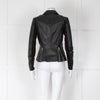 Muubaa Black Leather Short Biker Jacket