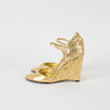 Burberry Gold Metallic Wedges