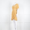 Ba&sh Yellow Black Cream Print Wrap Dress