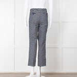 Weekend Max Mara Blue White Striped Cotton Blend Trousers