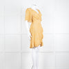 Ba&sh Yellow Black Cream Print Wrap Dress