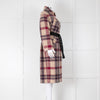 Isabel Marant Etoile Beige Pink Check Long Belted Coat