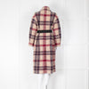 Isabel Marant Etoile Beige Pink Check Long Belted Coat