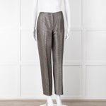 Ralph Lauren Silver Grey Prince Of Wales Check Trousers