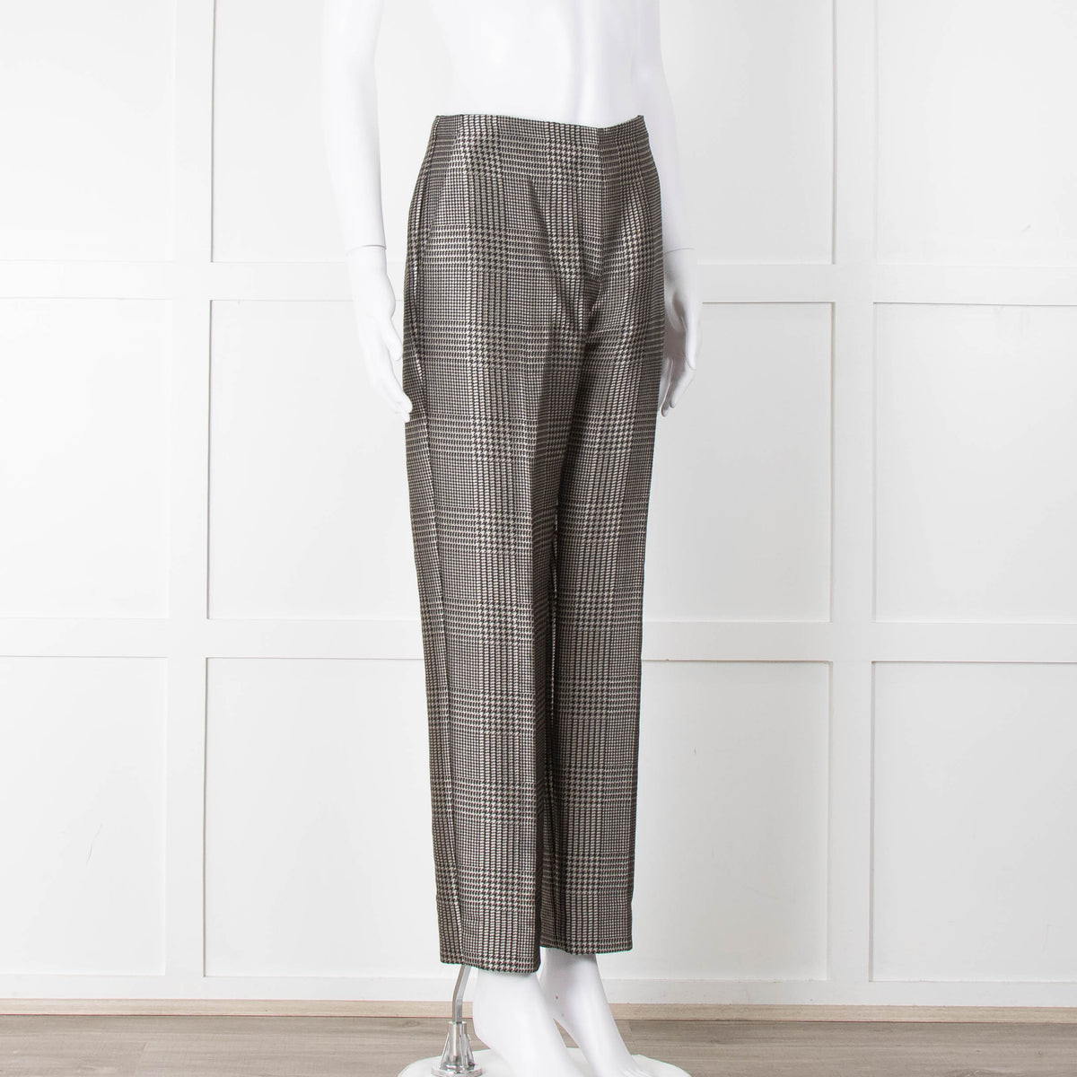Ralph Lauren Silver Grey Prince Of Wales Check Trousers