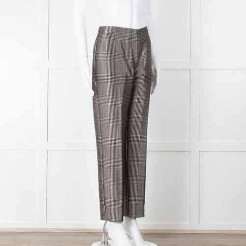 Ralph Lauren Silver Grey Prince Of Wales Check Trousers