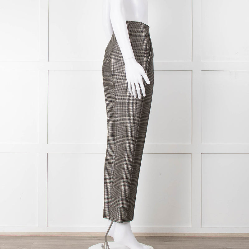 Ralph Lauren Silver Grey Prince Of Wales Check Trousers