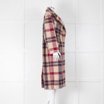 Isabel Marant Etoile Beige Pink Check Long Belted Coat
