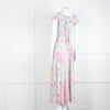 Rixo London Pale Green Pink Blue Silk Print Maxi Dress