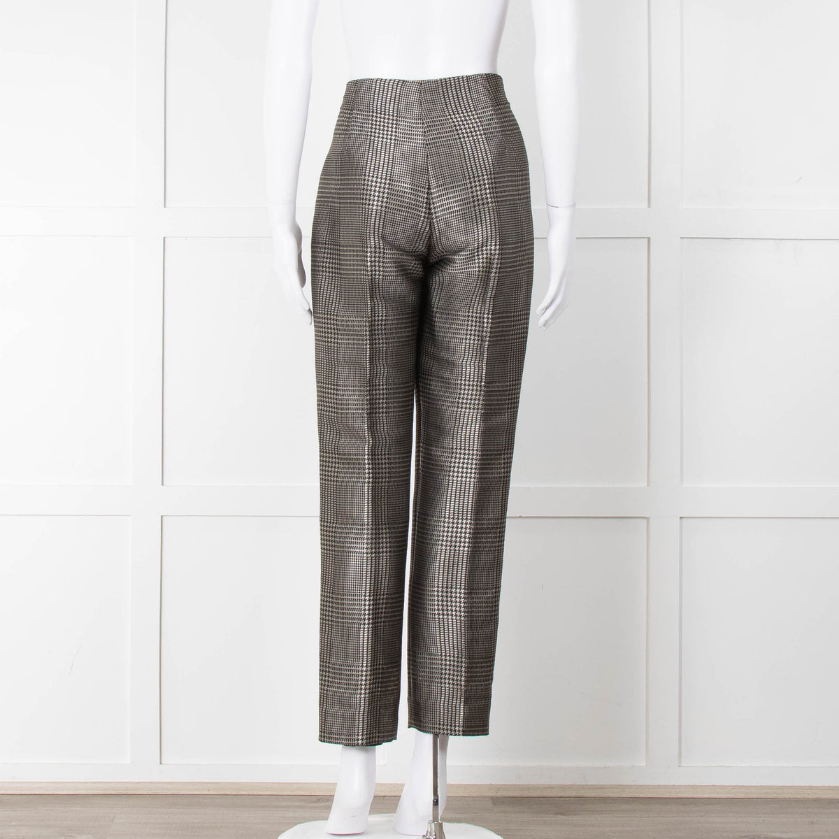 Ralph Lauren Silver Grey Prince Of Wales Check Trousers