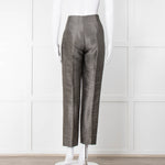 Ralph Lauren Silver Grey Prince Of Wales Check Trousers