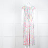 Rixo London Pale Green Pink Blue Silk Print Maxi Dress