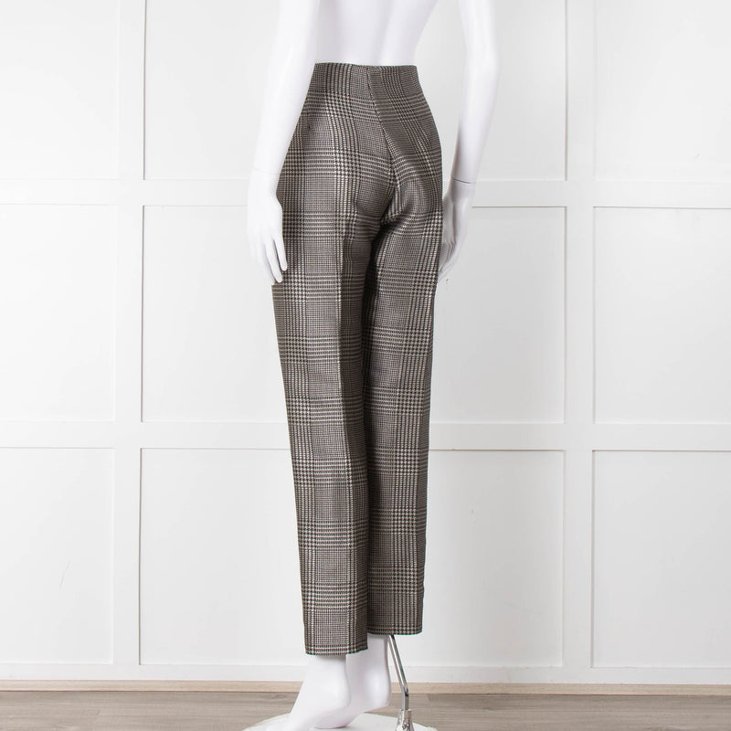 Ralph Lauren Silver Grey Prince Of Wales Check Trousers