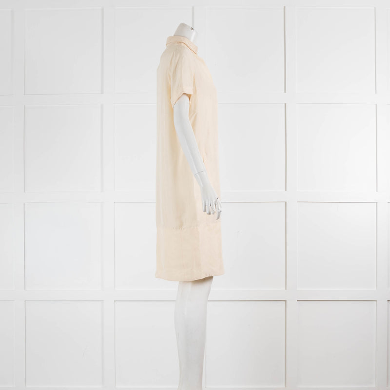 Costume National Cream Silk Short Sleeve Tunic Dress