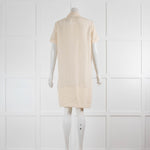 Costume National Cream Silk Short Sleeve Tunic Dress