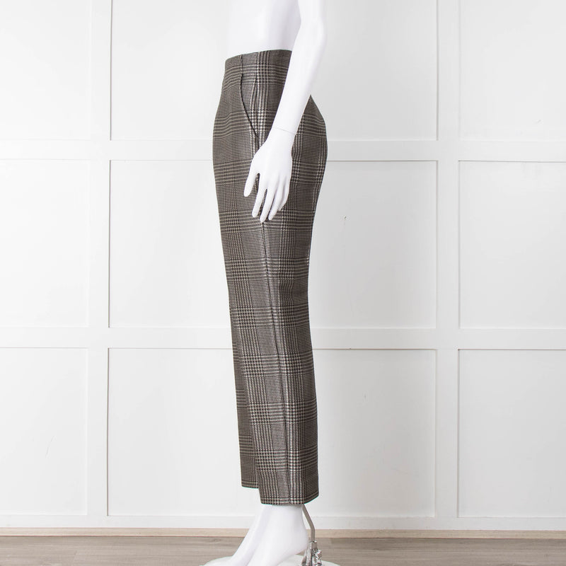 Ralph Lauren Silver Grey Prince Of Wales Check Trousers