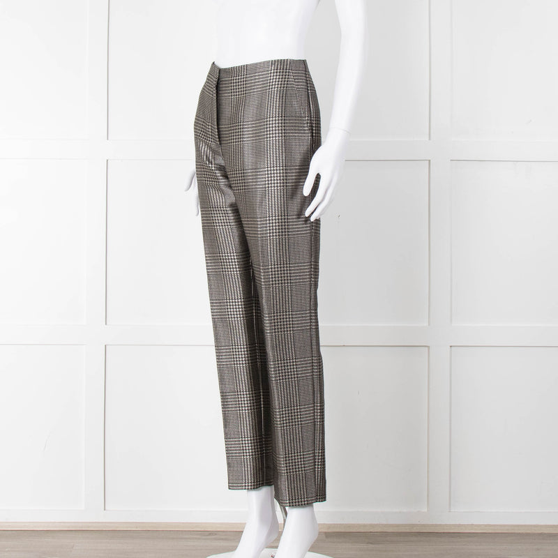 Ralph Lauren Silver Grey Prince Of Wales Check Trousers