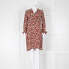 Gucci Rusty Brown Cream Silk Long Sleeve Belted Short Dress