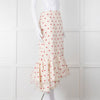 Brock Collection Cream Red Heart Peplum Skirt