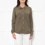 Notshy Green Cashmere Popper Front Shirt