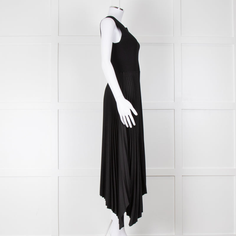 Joseph Black Pleated Sleeveless Dress