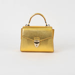 Aspinal Of London Gold Mini Modern Mayfair Bag