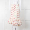 Brock Collection Cream Red Heart Peplum Skirt