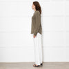 Notshy Green Cashmere Popper Front Shirt