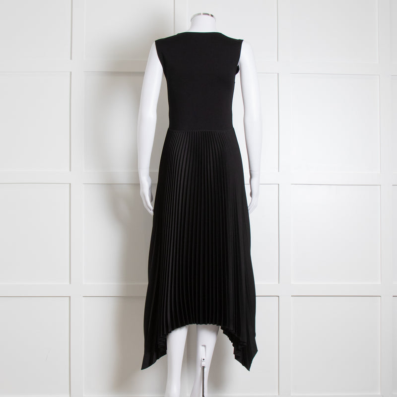 Joseph Black Pleated Sleeveless Dress